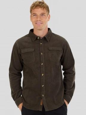 Fundango Oregon Corduroy Shirt herren langarmhemd grün 1