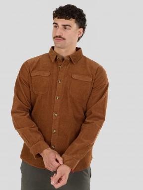 Fundango Oregon Corduroy Shirt herren langarmhemd braun 1