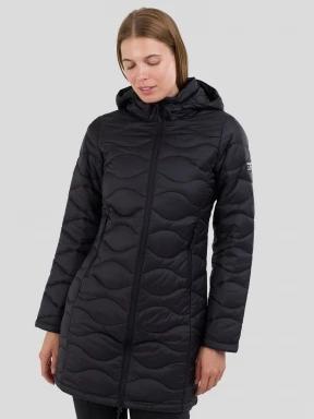 Fundango Nordwave Long Jacket damen gesteppt übergangsjacke Schwarz 1