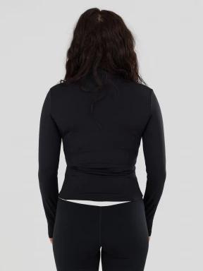 Fundango Flop Zip Up Top damen langarm sport t-shirt Schwarz 3