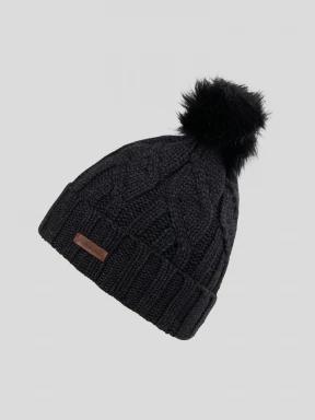 Fundango Renna Beanie damen bommelmütze Schwarz 1