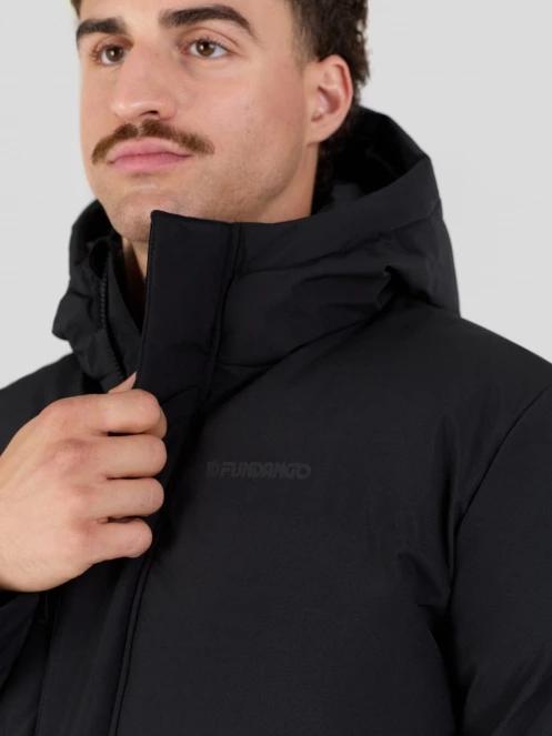 Fundango Nordvik Parka Jacket herren wattierte winterjacke Schwarz 5