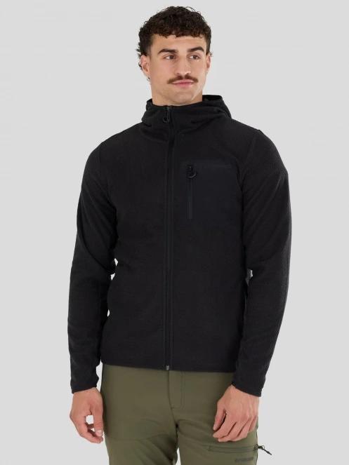 Fundango Nagano Full Zip Hoodie herren hybrid-midlayer Schwarz 2