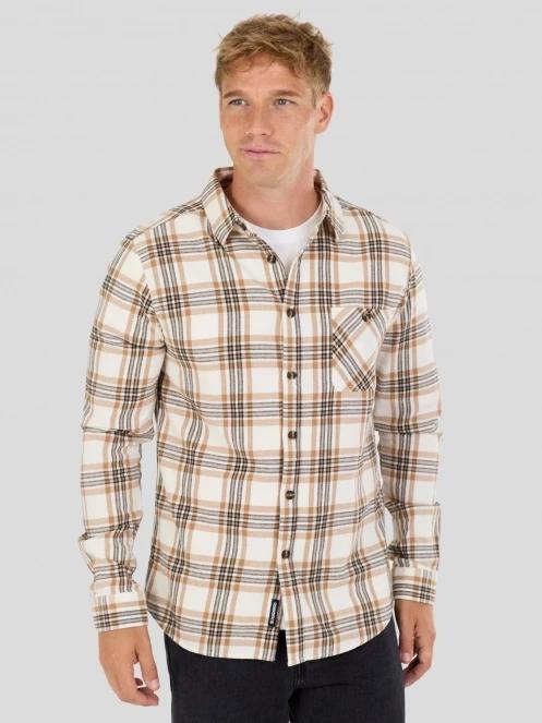 Fundango Harris Shirt herren langarmhemd sand 2