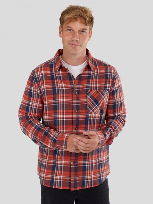 Fundango Harris Shirt herren langarmhemd rot 2