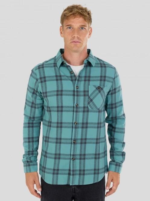 Fundango Harris Shirt herren langarmhemd grün 2