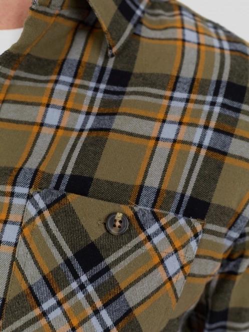 Fundango Harris Shirt herren langarmhemd oliv 7