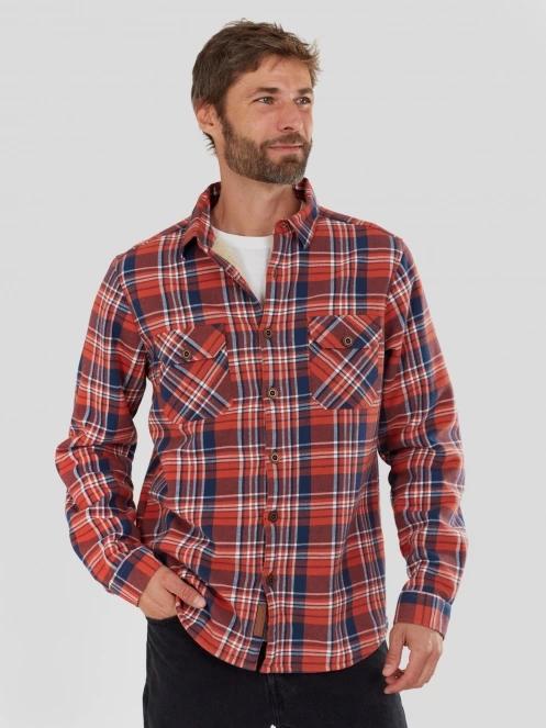 Fundango Roddy Lined Shirt herren hemdjacke rot 2