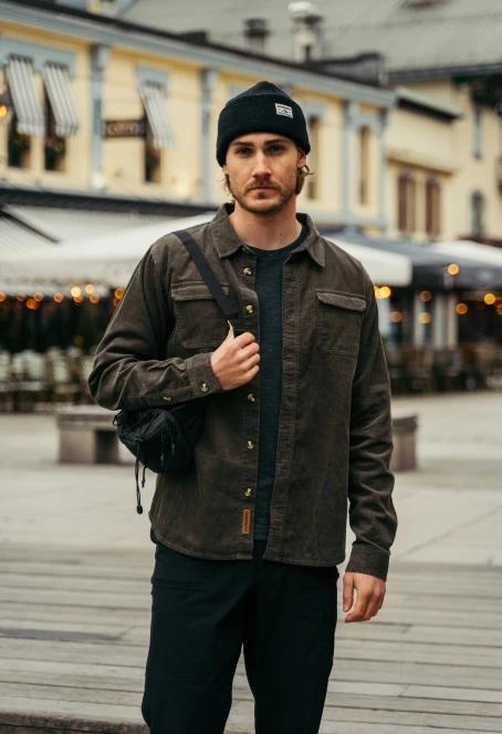 Fundango Oregon Corduroy Shirt herren langarmhemd grün 7