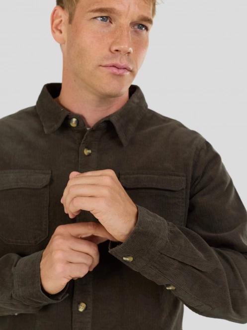 Fundango Oregon Corduroy Shirt herren langarmhemd grün 6