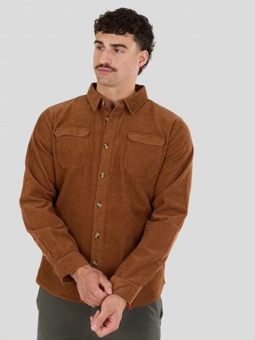 Fundango Oregon Corduroy Shirt herren langarmhemd braun 2