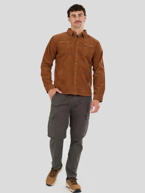 Fundango Oregon Corduroy Shirt herren langarmhemd braun 4