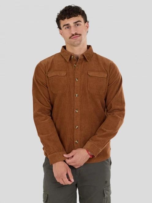 Fundango Oregon Corduroy Shirt herren langarmhemd braun 6