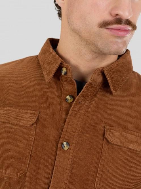 Fundango Oregon Corduroy Shirt herren langarmhemd braun 7