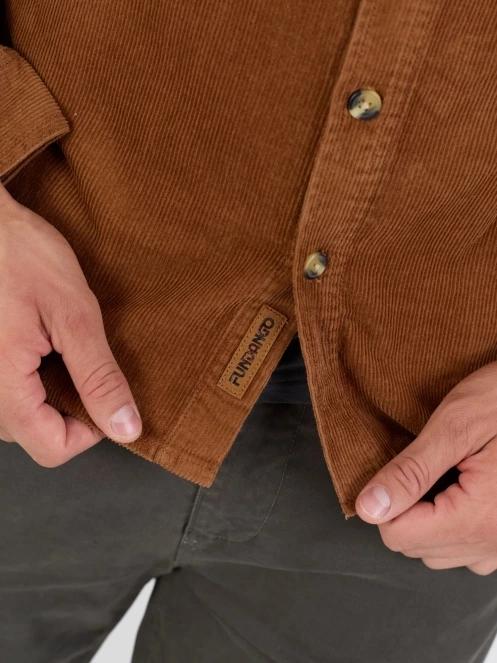 Fundango Oregon Corduroy Shirt herren langarmhemd braun 8