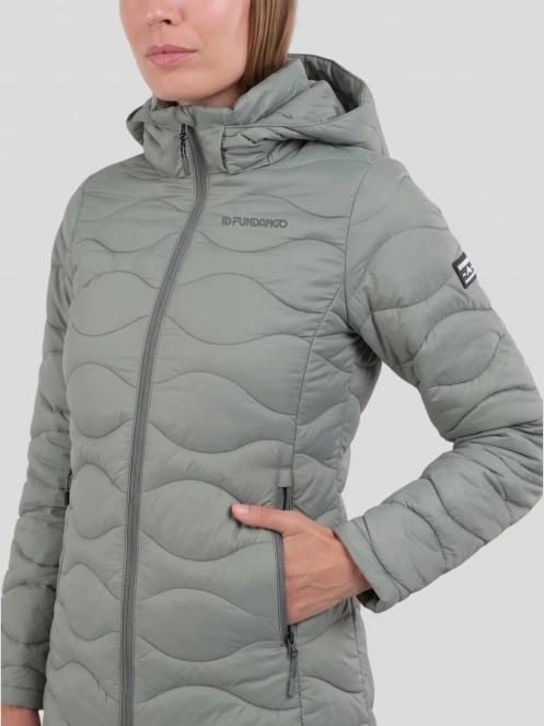 Fundango Nordwave Long Jacket damen gesteppt übergangsjacke grün 5