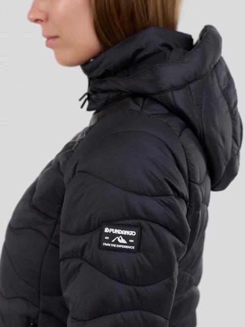 Fundango Nordwave Long Jacket damen gesteppt übergangsjacke Schwarz 6