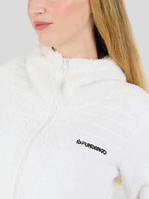 Fundango Zealand Plush Pile Jacket damen fleecepullover weiß 5