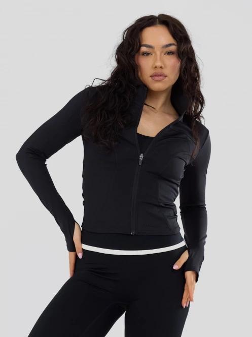Fundango Flop Zip Up Top damen langarm sport t-shirt Schwarz 6