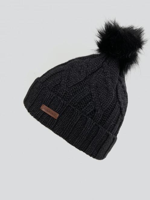 Fundango Renna Beanie damen bommelmütze Schwarz 2