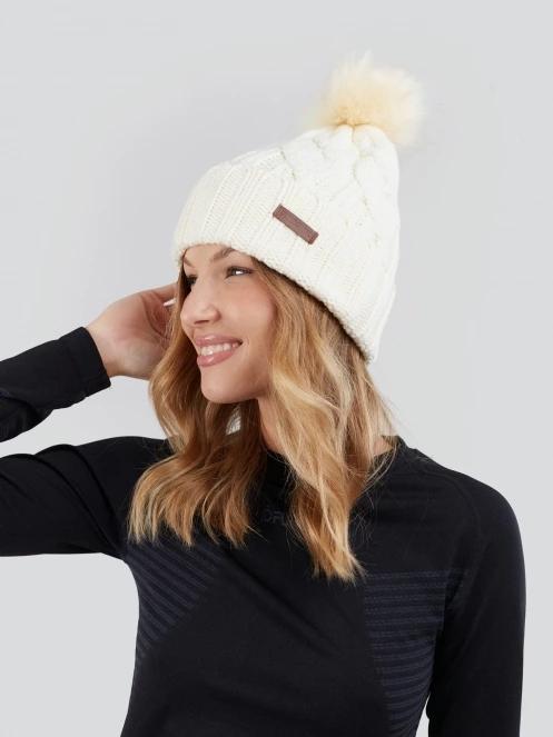 Fundango Renna Beanie damen bommelmütze weiß 3